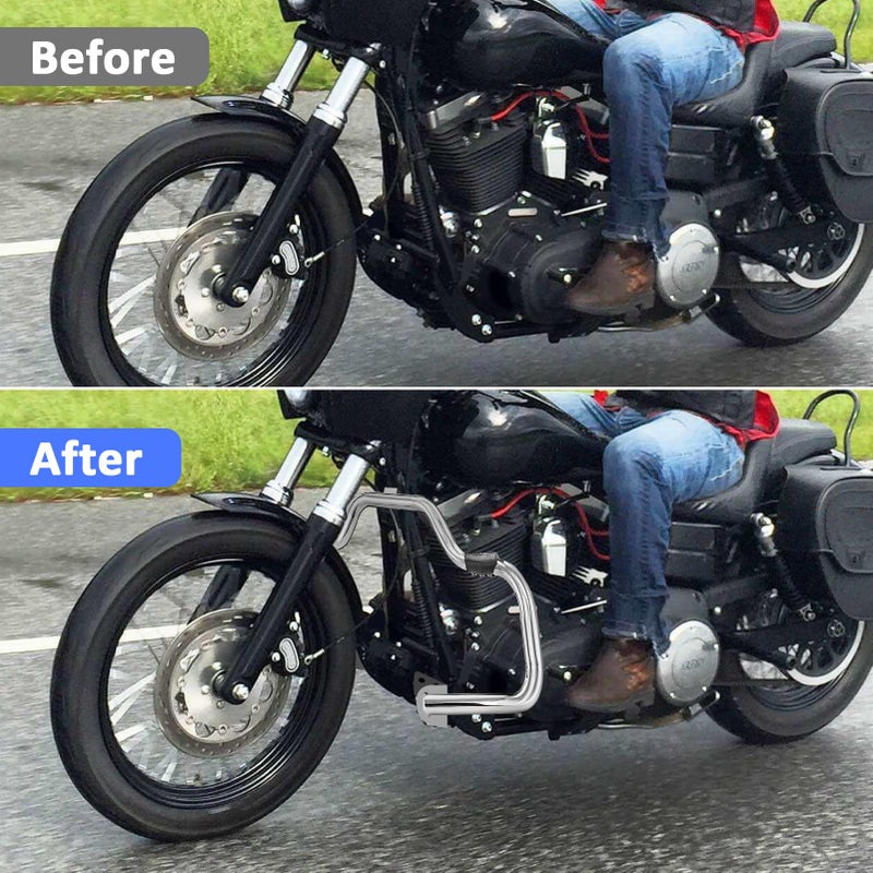 WSays 1 1/4" Engine Guard Mustache Highway Crash Bars Compatible with Harley Dyna Fat Bob Street Bob Low Rider Super Glide Wide Glide Switchback 2006-2017 - Image 2